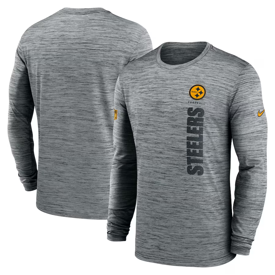 Men Pittsburgh Steelers grey 2024 Nike NFL long sleeve t shirts->indianapolis colts->NFL Jersey